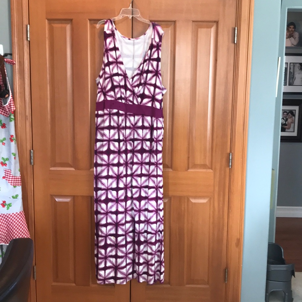 Purple tie dyed maxi dress